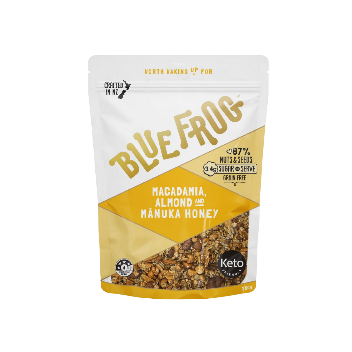 Blue Frog Keto -- 夏威夷果仁、杏仁和麥蘆卡蜂蜜穀物(350g)