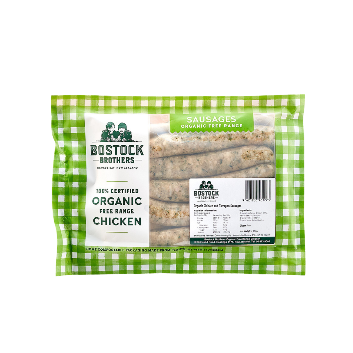 Bostock 有機走地雞法式龍蒿雞肉香腸(急凍, 300g)