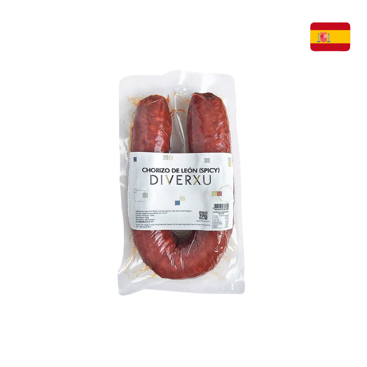 Diverxu 西班牙風乾辣肉腸 420g (冷藏, 完條420g)