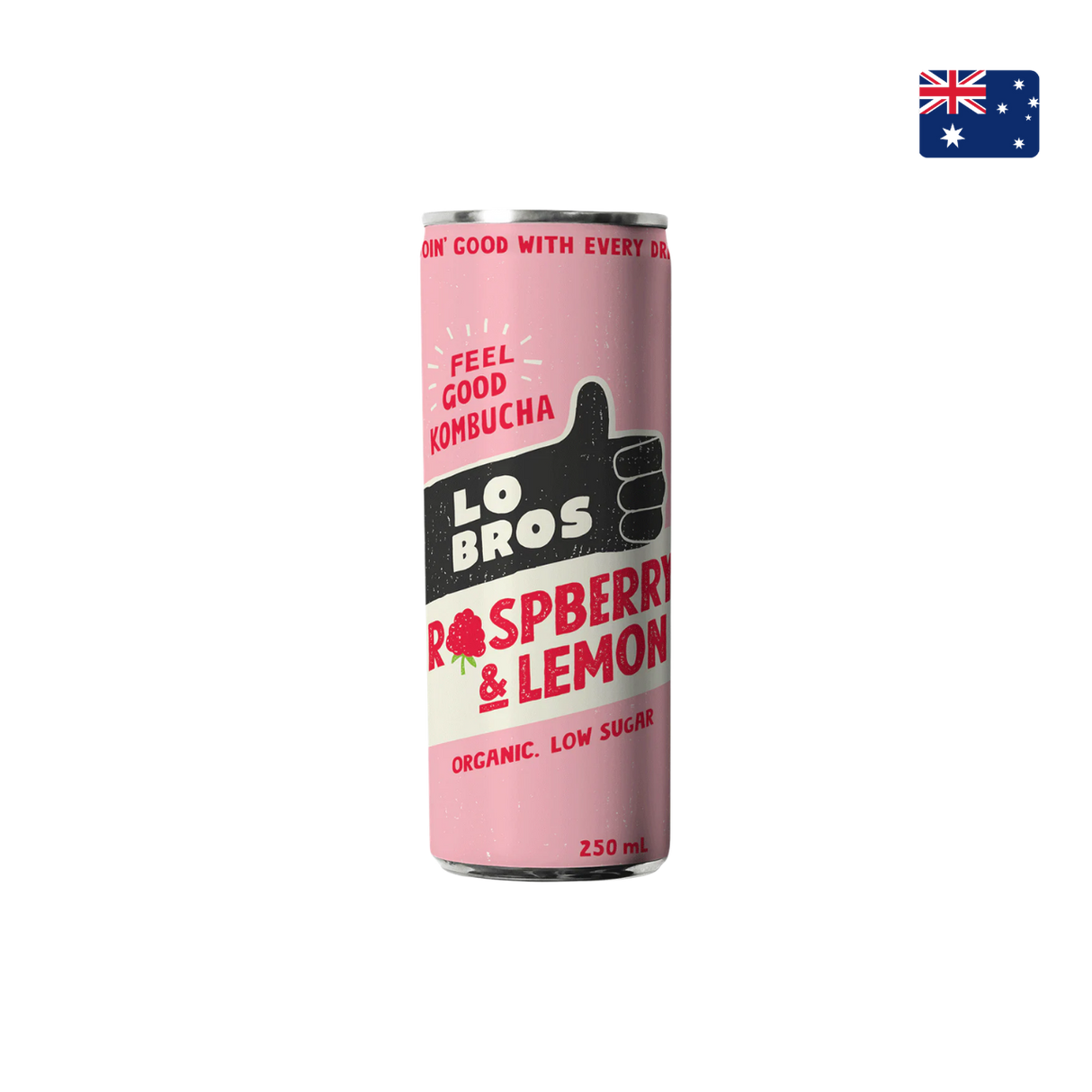 Lo Bros - 有機紅莓檸檬康普茶 (4 x 250毫升)