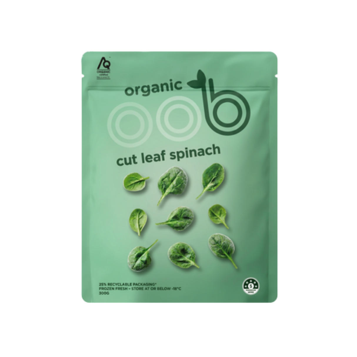 Oob 急凍有機切葉菠菜(400g)
