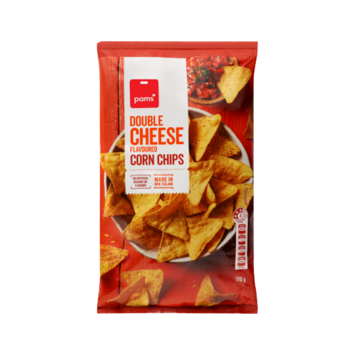 Pams Double Cheese Flavoured Corn Chips 170g