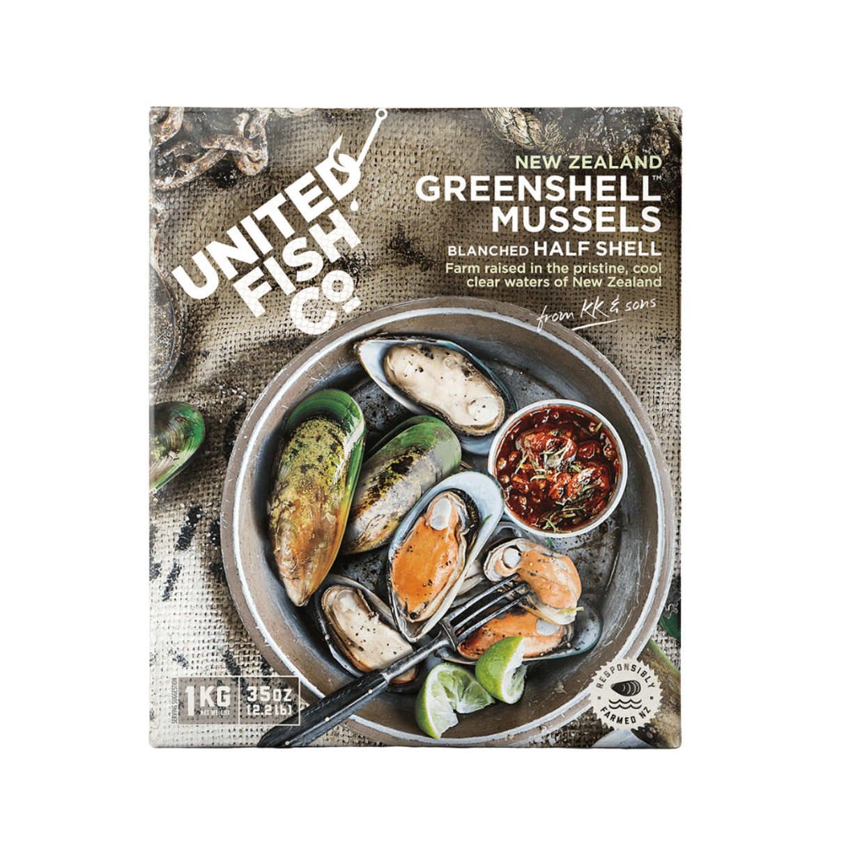 United Fish Co 紐西蘭半殼青口 (急凍, 1kg)