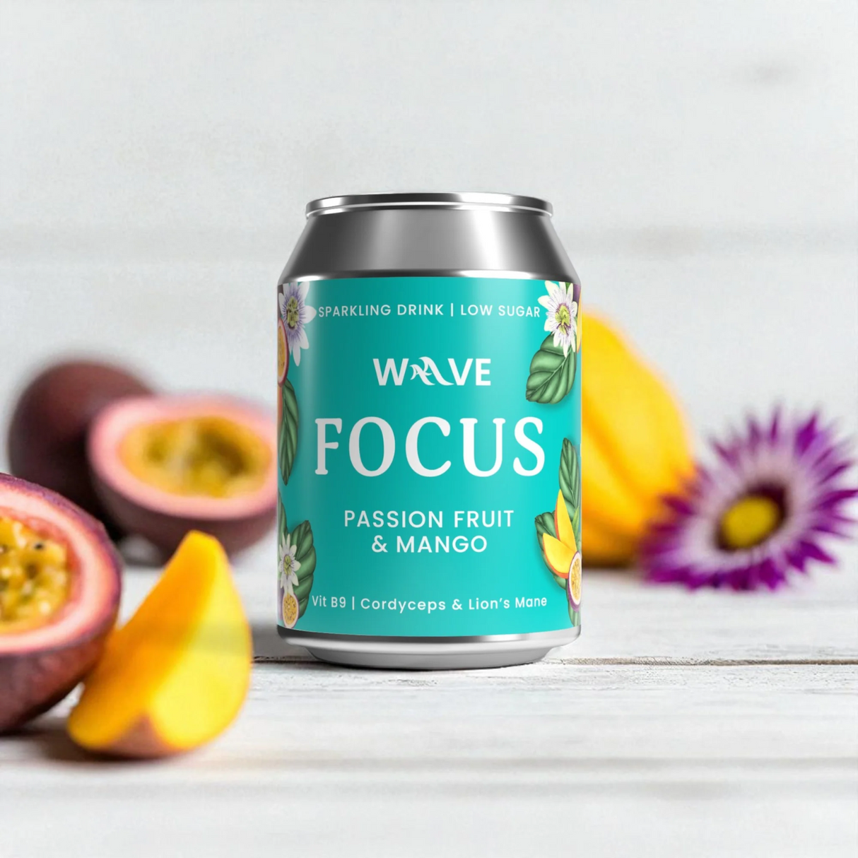 WAAVE FOCUS - Cordyceps, Lion’s Mane, Passion Fruit & Mango (250ml)
