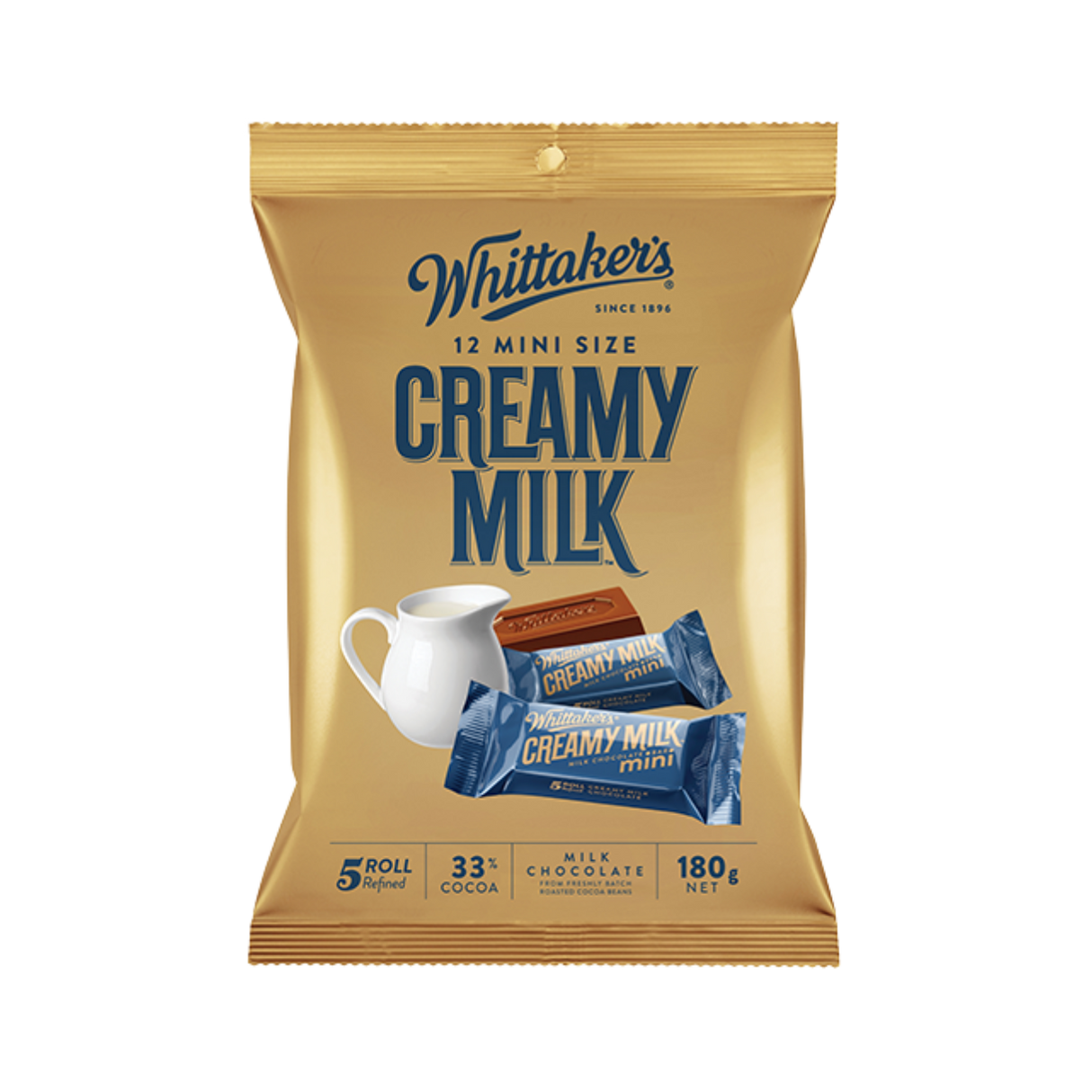 Whittaker's 迷你香滑牛奶朱古力磚(12 x 15克