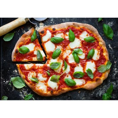 Hong Kong's best pizza margarita flat lay