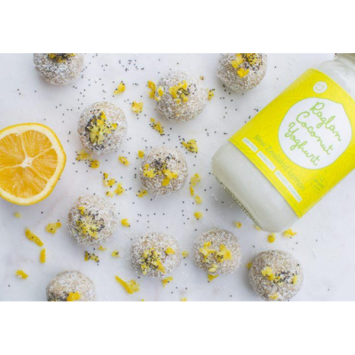 vegan lemon bliss balls.