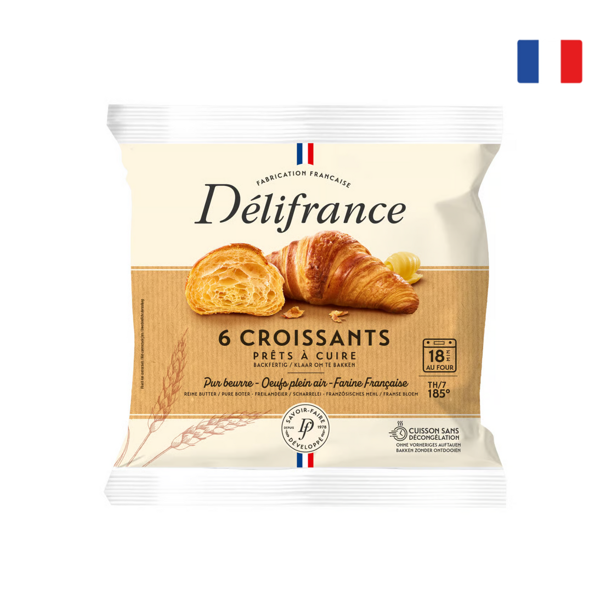 Delifrance 牛油牛角包 (急凍，6件裝)