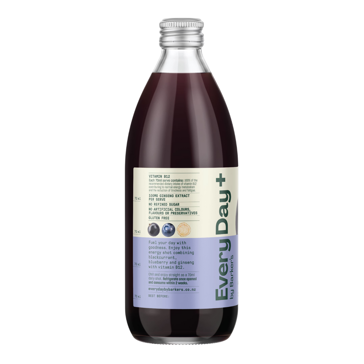 EveryDay+  黑加侖子、藍莓同人參營養補充飲料 (490ml)