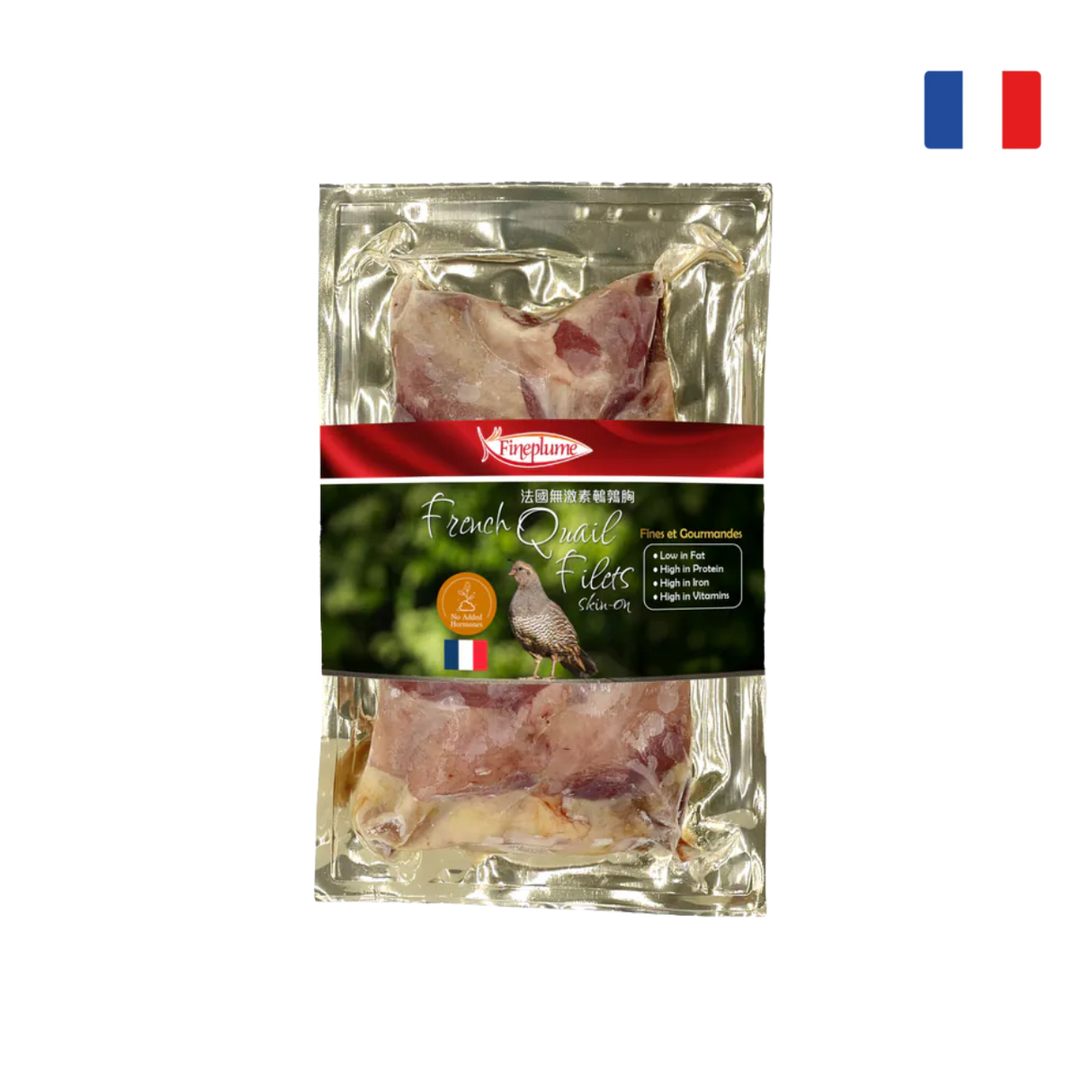 Fineplume 鵪鶉胸肉（急凍，帶皮，300公克）