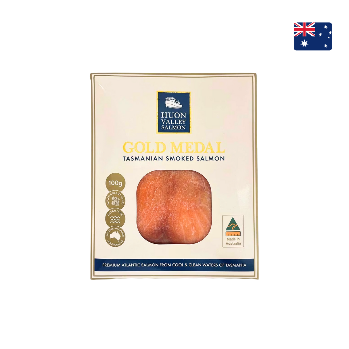 Huon Valley Salmon - 塔斯曼尼亞冷燻制煙燻三文魚 (急凍, 100g)