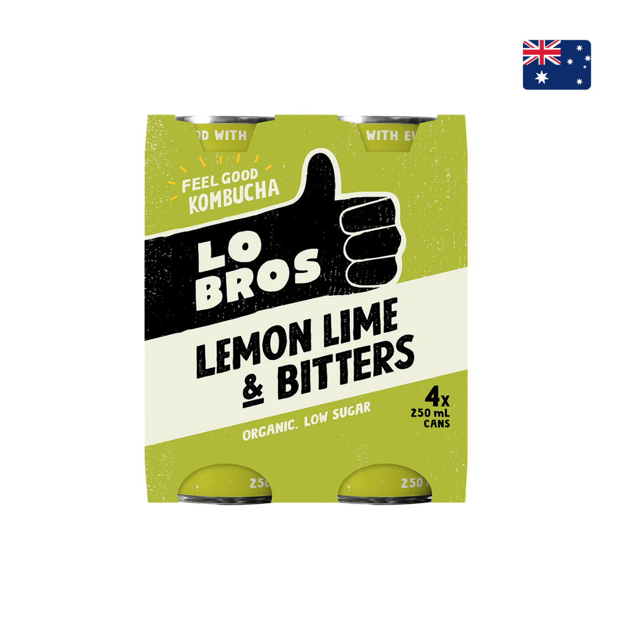 Lo Bros - 有機檸檬青檸康普茶 (4 x 250毫升)