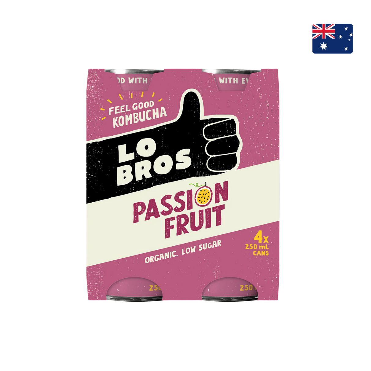 Lo Bros - 有機熱情果康普茶 (4 x 250毫升)