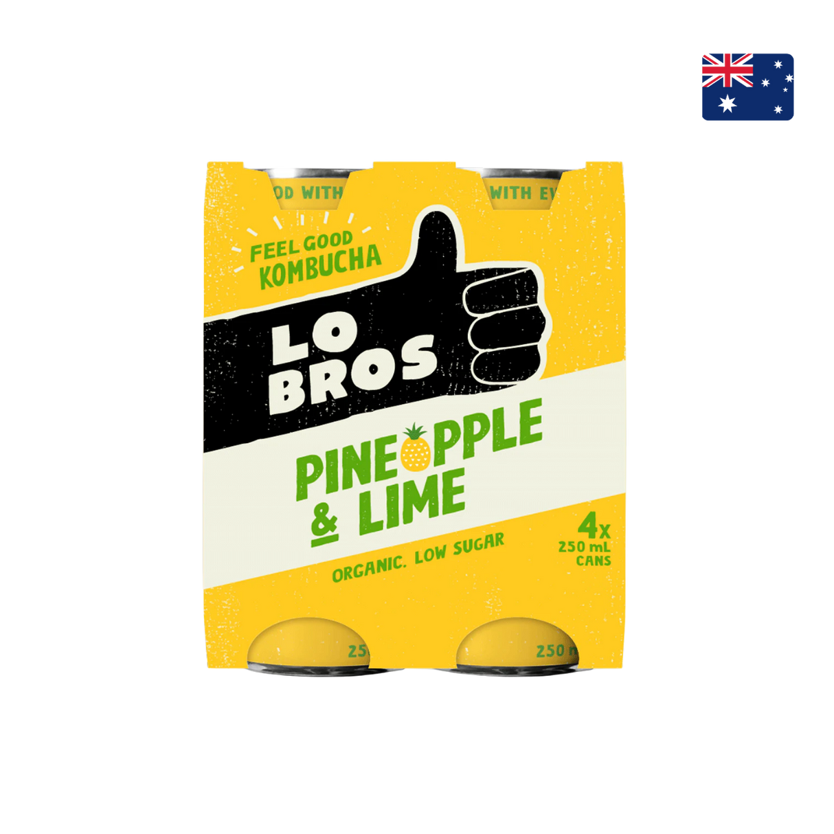 Lo Bros - 有機菠蘿青檸康普茶 (4 x 250毫升)