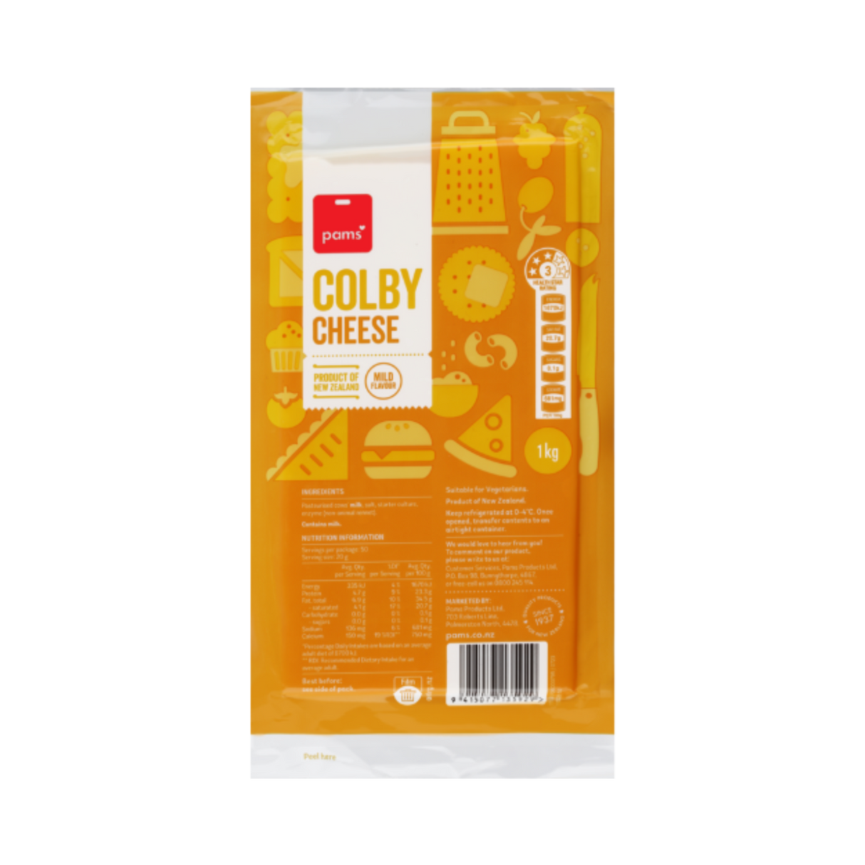 Pams Colby 芝士磚 1kg
