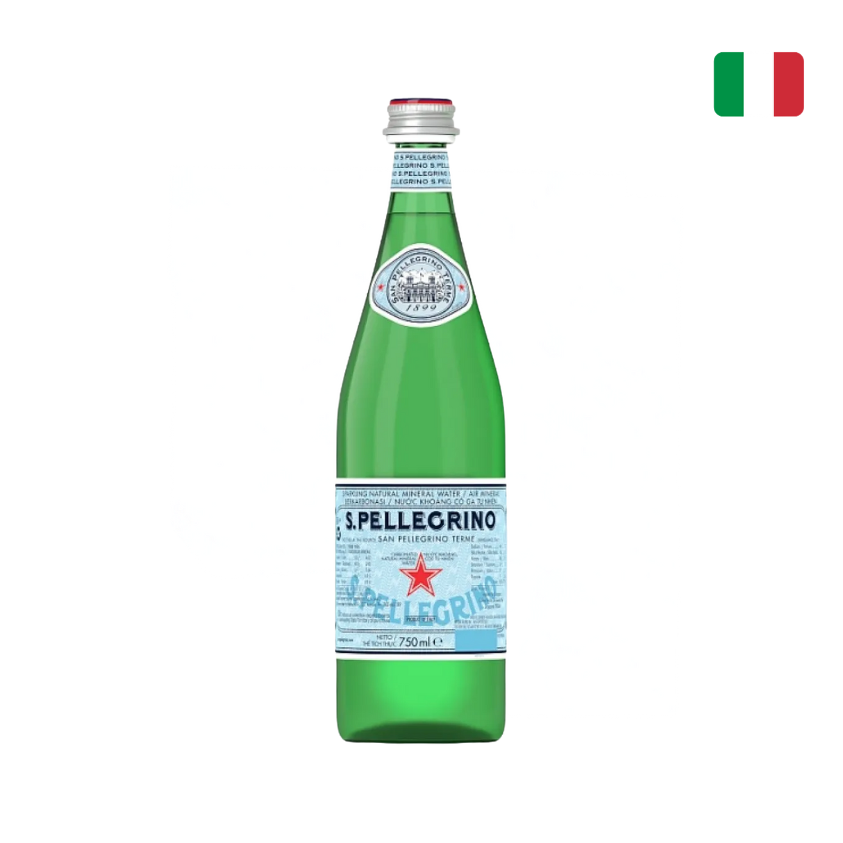 San Pellegrino 意大利天然有氣礦泉水 (玻璃樽, 750毫升)

