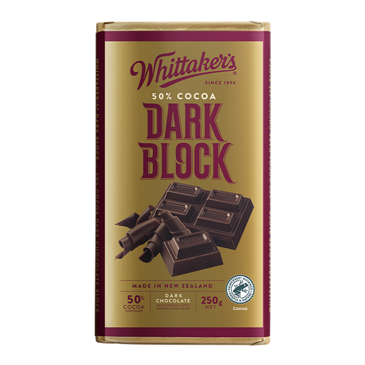 Whittaker's 50% 黑朱古力磚（250g）