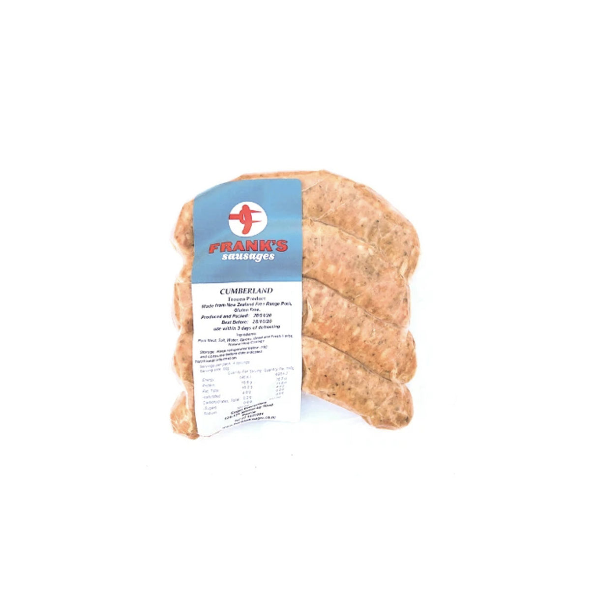 Franks 自由放養坎伯蘭豬肉香腸（急凍, 無麩質, 360g）